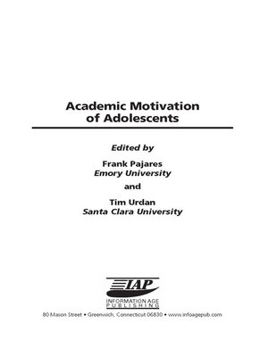 cover image of Academic Motivation of Adolescents